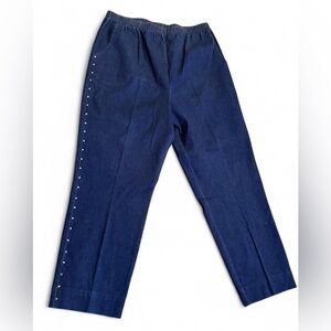 Women’s Quacker Factory Dream Y2K Blue Pants with Silver Rhinestones XL
